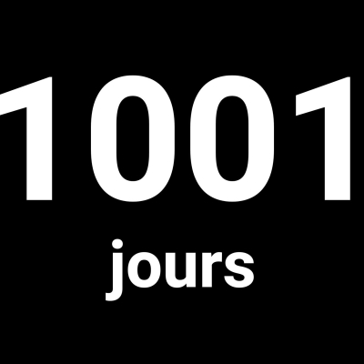 Image avec le texte 1001 jours sur fond noir